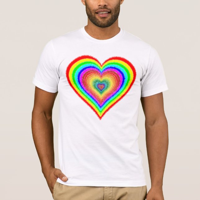 T-shirt Symbole d'amour arc-en-ciel Saint-Valentin-25543 (Devant)