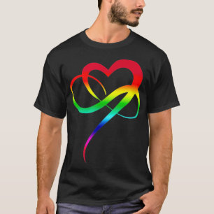 T-shirt Symbole d'amour LGBTQ Art Rainbow Infinity Heart P