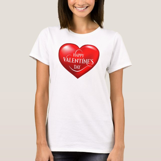T-shirt Symbole d'amour rouge 3d en forme de coeur-50420 (Devant)