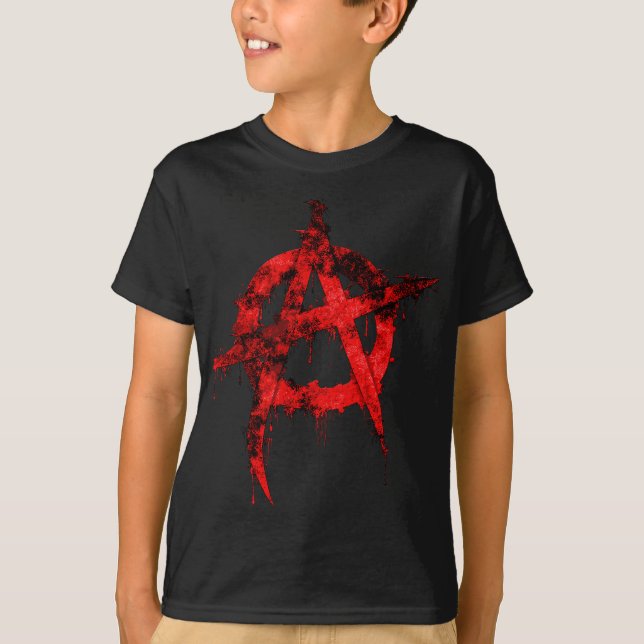 T-shirt Symbole d'anarchie des graffitis rouges (Devant)