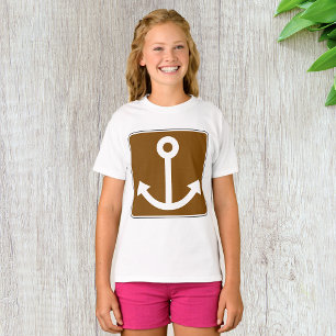 T-shirt Symbole d'ancre nautique Panneau marron marina