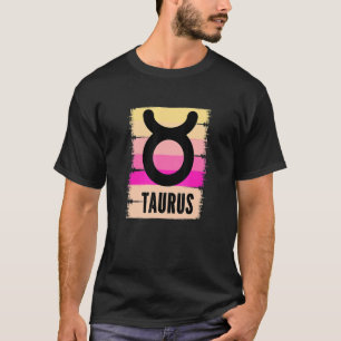 T-shirt Symbole d'anniversaire du cool Retro Taurus Né En