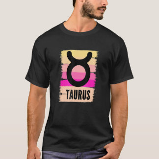 T-shirt Symbole d'anniversaire du cool Retro Taurus Né En