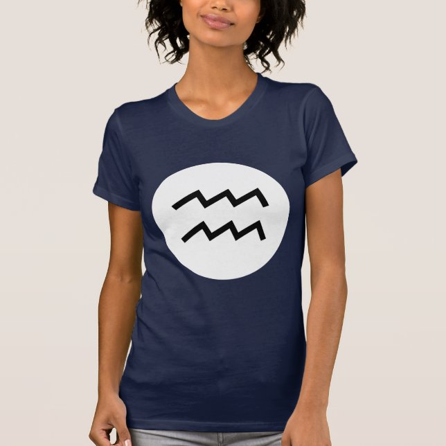 T-shirt Symbole d'Aquarius - Tee foncée - Customisé (Devant)
