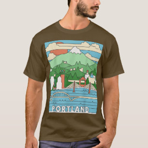 T-shirt Symbole d'art Retro Portland Oregon Art White Stag