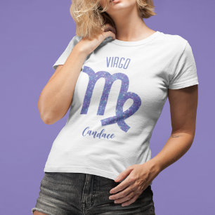 T-shirt Symbole d'astrologie Virgo personnalisé violet