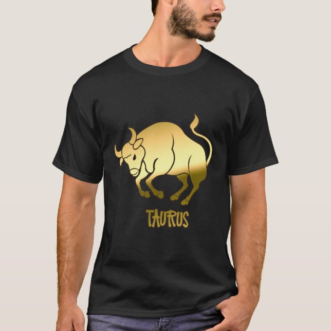 T-shirt SYMBOLE D'Astrologie Zodiaque D'Or Taurus (Devant)