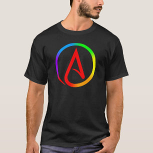T-shirt Symbole d'athée d'arc-en-ciel