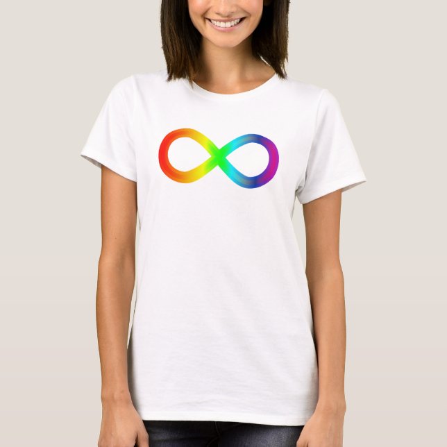 T-shirt Symbole d'autisme infini arc-en-ciel (Devant)