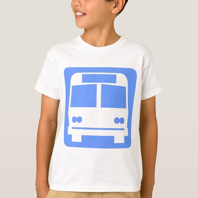 T-shirt Symbole d'autobus - bleu layette (Devant)
