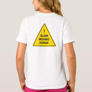 T-shirt Symbole d'avertissement Jaune amusant "Cheval Lent