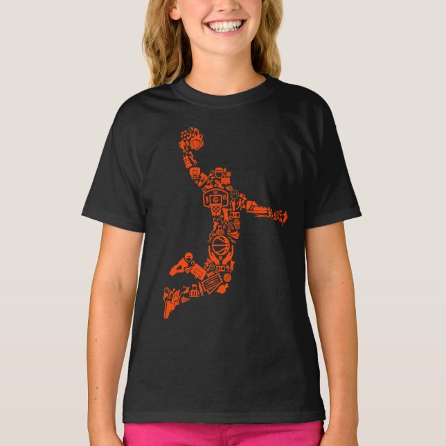 T-shirt Symbole de basket-ball Slam La fille de balle (Devant)