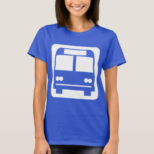 T-shirt Symbole de bus - Blanc sur foncé