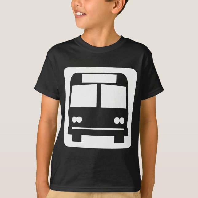 T-shirt Symbole de bus - Blanc sur foncé (Devant)