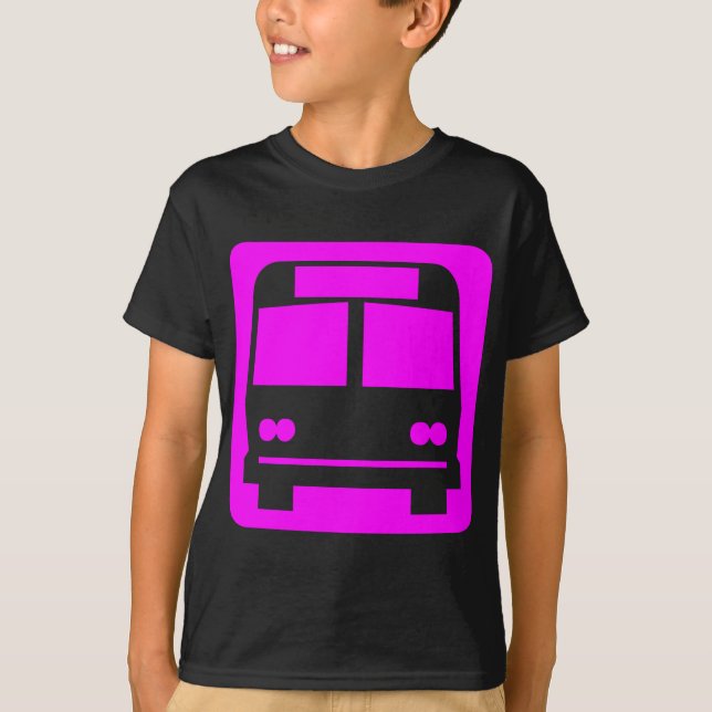 T-shirt Symbole de bus - Magenta (Devant)