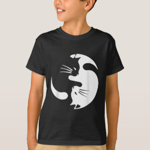 T-shirt Symbole de chat Yin Yang Cute Chat noir et blanc
