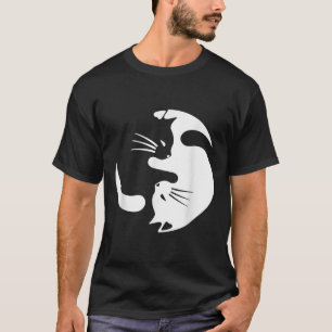 T-shirt Symbole de chat Yin Yang Cute Chat noir et blanc