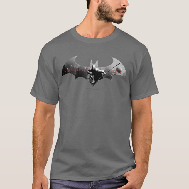 T-shirt Symbole de chauve-souris de la ville d'Arkham (Devant)
