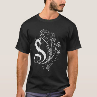 T-shirt Symbole de clé de sol de chat Musique et amateur d