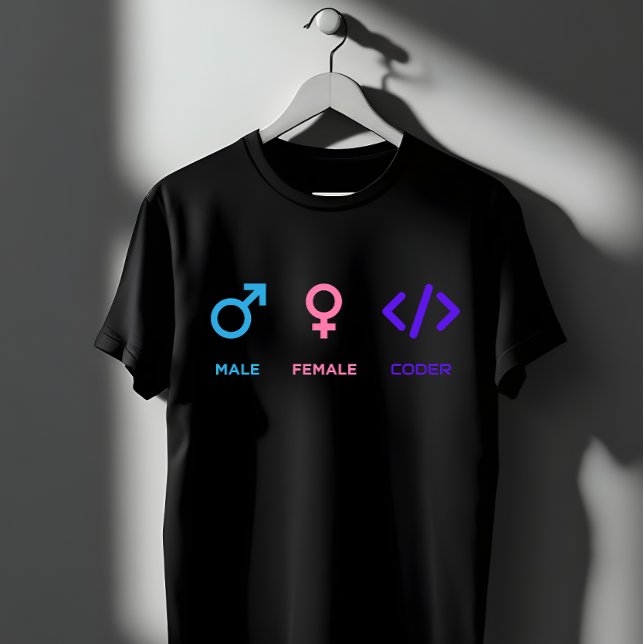 T-shirt Symbole de codeur masculin féminin | Cadeau drôle  (Créateur téléchargé)