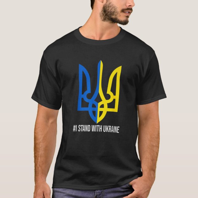 T-SHIRT SYMBOLE DE DRAPEAU UKRAINE (Devant)