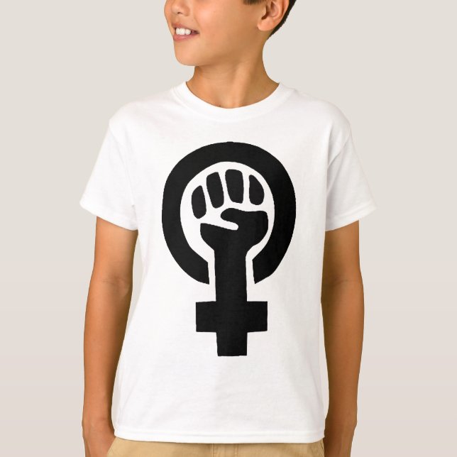 T-shirt Symbole de féministe de puissance de fille (Devant)