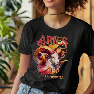 T-shirt SYMBOLE DE FEU Zodiaque Bélier Aries inarrêtable A