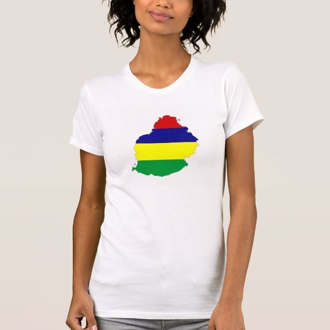 T-shirt symbole de forme de carte de drapeau de pays des (Devant)