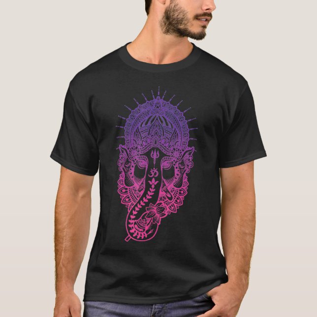 T-shirt Symbole de Ganesh Yoga Hindou Eléphant Hommes Femm (Devant)