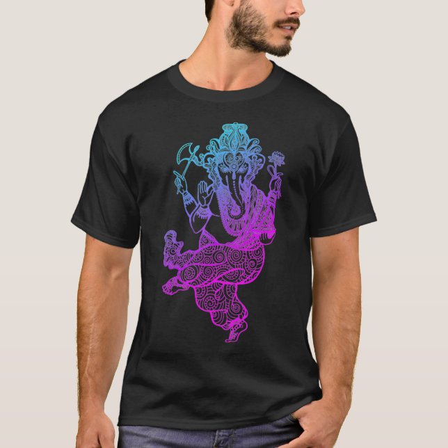 T-shirt Symbole de Ganesh Yoga Hindou Eléphant Hommes Femm (Devant)