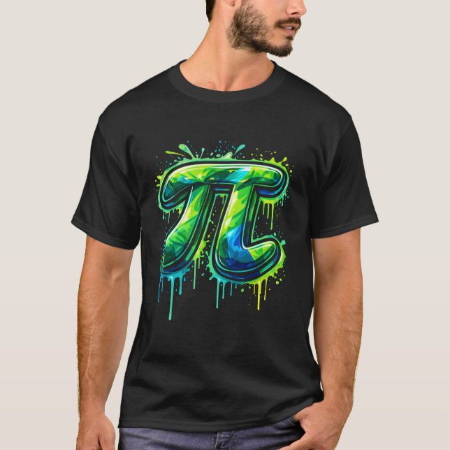 T-shirt Symbole de graffiti Pi peinture par pulvérisation  (Devant)
