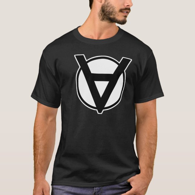 T-shirt Symbole de héros de Voluntaryist avec la frontière (Devant)