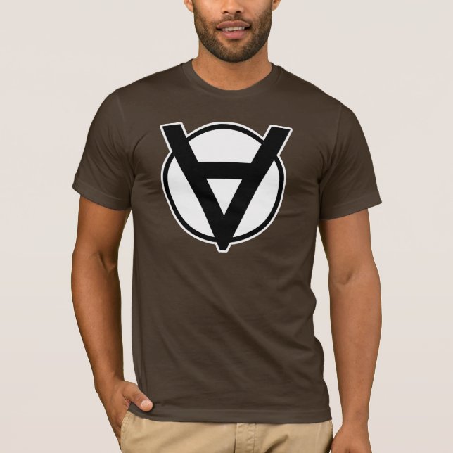 T-shirt Symbole de héros de Voluntaryist avec la frontière (Devant)