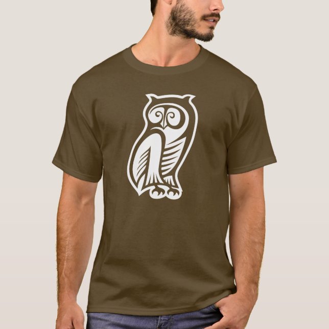 T-shirt Symbole de hibou blanc (Devant)