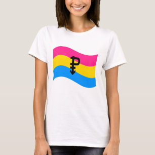 T-shirt Symbole de la fierté Pansexuel drapeau ondulé