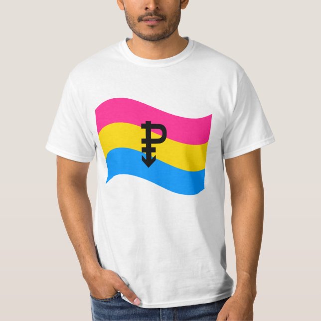 T-shirt Symbole de la fierté Pansexuel drapeau ondulé (Devant)