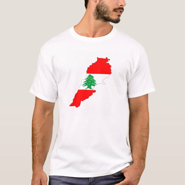 T-shirt symbole de la forme du drapeau du pays du liban (Devant)