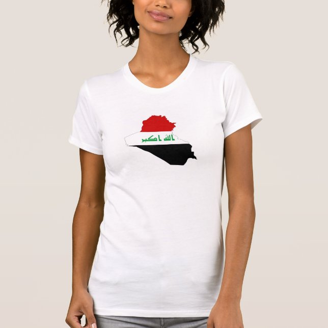 T-shirt symbole de la forme du drapeau du pays irak (Devant)