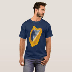 T-shirt Symbole de la harpe irlandaise arrière - plan ble