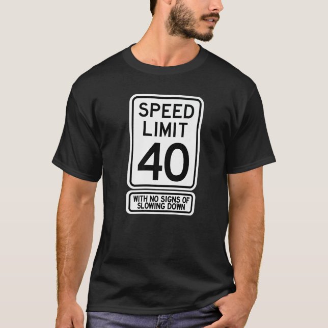 T-shirt Symbole de la limite de vitesse du 40e anniversair (Devant)