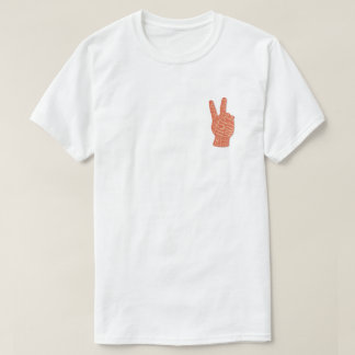 T-shirt Symbole de la main de la paix style brodé - Love F