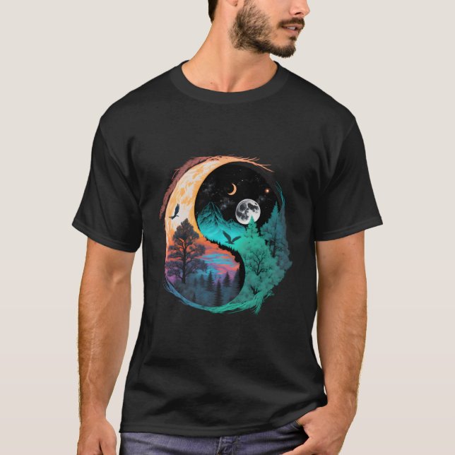 T-shirt Symbole de la méditation du taoïsme Yin Yang sur l (Devant)