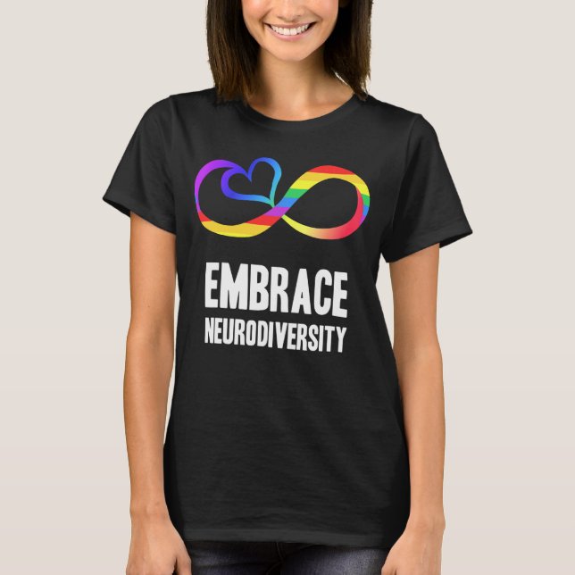 T-shirt Symbole de la neurodiversité Rainbow Infinity Auti (Devant)