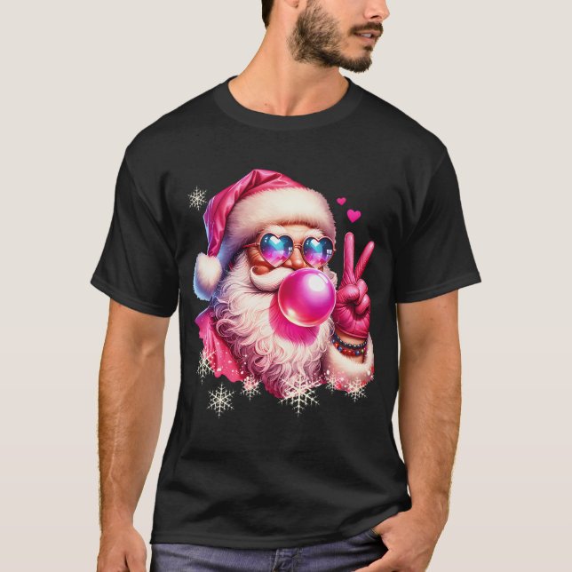 T-shirt SYMBOLE DE LA PAIX Cool DU Père Noël Rétro (Devant)
