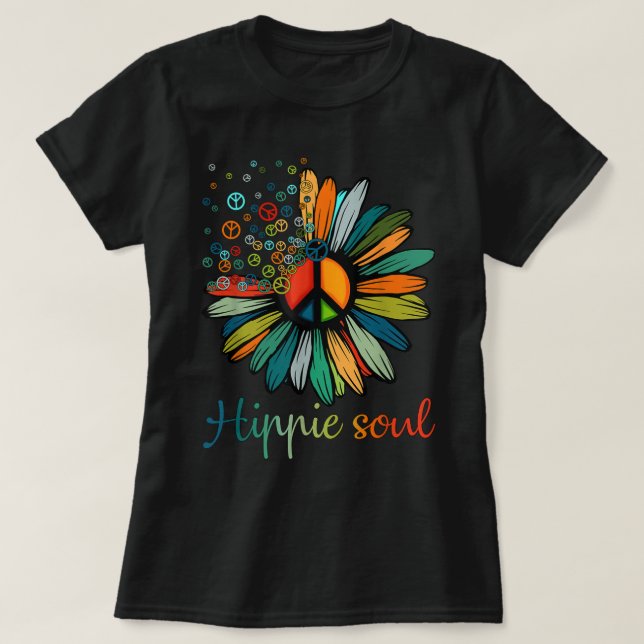 T-shirt SYMBOLE DE LA PAIX DE Daisy Hippie Soul AMATEURS D (Design devant)