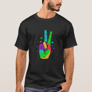 T-shirt Symbole de la paix de la main victroy Coeur amour