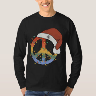 T-shirt SYMBOLE DE LA PAIX DE Noël Santa Hat Paix Noël