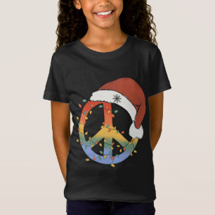 T-Shirt SYMBOLE DE LA PAIX DE Noël Santa Hat Paix Noël