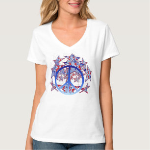 T-shirt Symbole de la paix des étoiles américaines datées