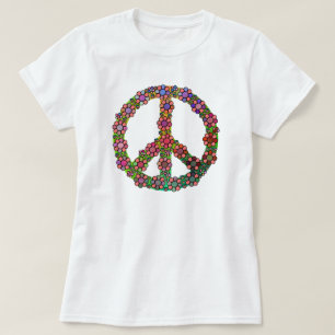 T-shirt SYMBOLE DE LA PAIX Fleur colorée Amour